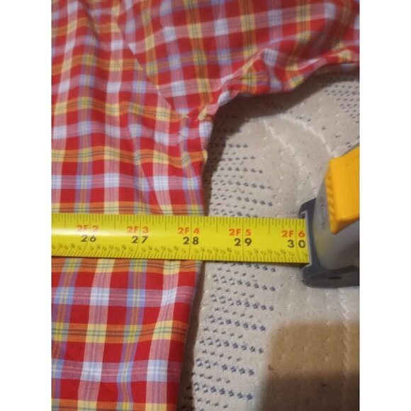 Gitman Bros Shirt Mens 2XL Red Multicolor Button Up Short Sleeve Plaid Cotton - Picture 11 of 12